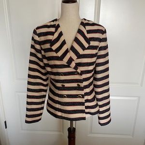 CAbi red white and blue striped blazer